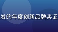 星空颖视获得中国视觉行业协会颁发的年度创新品牌奖证书，金色奖牌在聚光灯下熠熠生辉